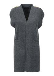 Dark grey sleeveless women's cardigan KARDT-0037-95(Z23)-05