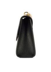 Black elegant women's messenger bag TOREC-1165-99(W26) - side view of the product, on a white background.