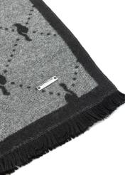 Double-sided gray women's scarf SZADT-0158-95(Z25), close-up of the product detail, view on a white background.