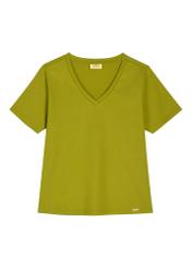Olive women's basic T-shirt TSHDT-0120-8E(W26), front product view on white background.