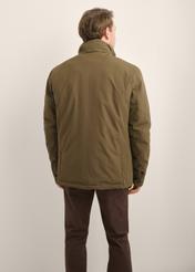 Men's transitional khaki jacket KURMT-0437-8D(Z26), product view from the back on the model. Half of the silhouette visible.
