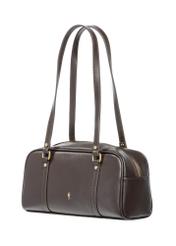 Dark brown shoulder bag TOREC-1233-1I(W26), diagonal product view on white background.