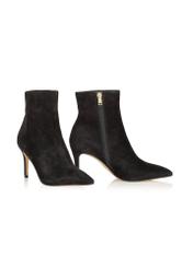 Black suede ankle boots with high heel BUTYD-1122-98(Z24)-03