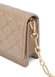 Small beige women's handbag TOREC-1178-1P(W26), close-up of the product detail on a white background.