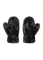 Black women's gloves made of natural fur REKDF-0033-99(Z25)