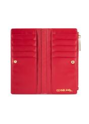 Red large women's wallet POREC-0406-4B(W26) - product view from above, on a white background.