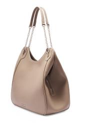 Women's shopper bag in cool beige color TOREC-1283-1K(Z26) - diagonal view of the product, on a white background.
