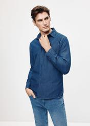 Navy blue men's shirt KOSMT-0331-69(Z24)