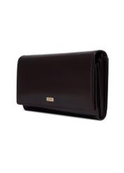 Burgundy women's wallet PL-125-4D(KS), diagonal product view on white background.