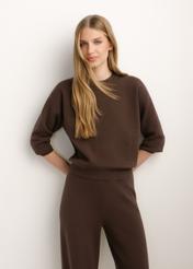 Dark brown women's viscose sweatshirt BLZDT-0117-1I(Z26)