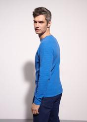 Blue men's basic sweater SWEMT-0128-61(W23)-02
