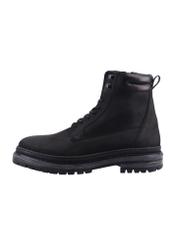 Black men's leather ankle boots BUTYM-0423B-9I(Z26), side view of the product on a white background.