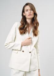 Women's cream linen jacket ZAKDT-0032-12(W24)-05