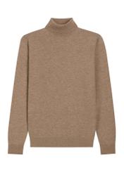 Men's wool turtleneck in camel color SWEMT-0198-1D(Z26)