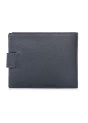 Men's leather wallet in navy blue PORMS-0694-7E(W26) - product view from the back, on a white background.