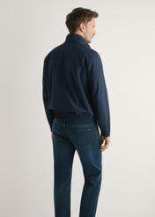 Men's navy blue transitional jacket KURMT-0417-7E(W26) - product view from the back, on a model, against a light background. Half-length silhouette visible.