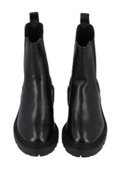 Women's black leather Chelsea boots BUTYD-1287-99(Z26), front product view on white background.