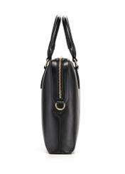 Black leather laptop bag TORES-1330-99(Z26) - side product view, on white background.