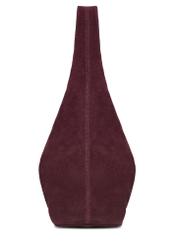 Burgundy suede shopper bag TORES-1403-4D(Z26) - side product view, on white background.