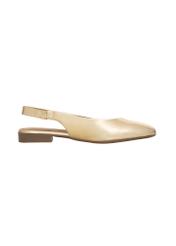 Women's gold ballet flats without a heel BUTYD-1246-2X(W26), side view of the product on a white background.