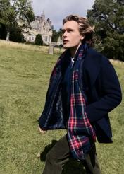 Men's checkered scarf SZAMT-0083-4P(Z26)