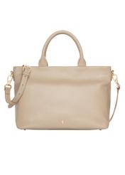 Beige large leather women's handbag TORES-1158-1B(Z26). Front view on a white background.