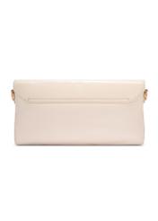 Cream leather clutch bag TORES-1271-0B(W26) - product view from the back, on a white background.