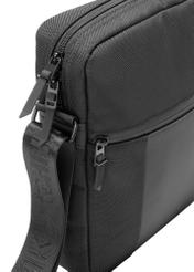 Men's city bag in black TORMN-0402-99(W26) - close-up of detail, on white background.