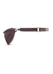 Dark brown fabric women's waist bag TOREN-0356-1I(Z26), side view of the product on a white background.
