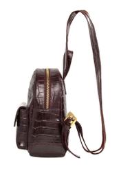 Burgundy croco leather women's backpack TORES-1323-4D(Z26)