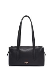 Women's leather handbag in black color TORES-1431-9I(Z26), front product view on white background.