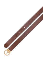 Reversible brown and black women's belt PASDS-0175B-88(Z25), product view from above on white background.