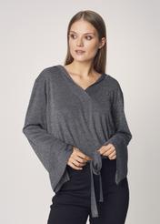 Women's sweatshirt with ribbed bottom BLZDT-0066-99(Z21)-01