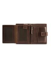 Medium brown men's wallet made of genuine leather PORMS-0670-89(Z25), product view from the inside on a white background.-01
