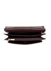 Burgundy women's handbag with monogram TOREC-1155-4P(Z26), product view from above on a white background.