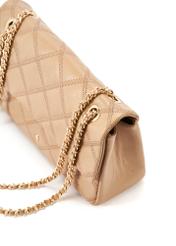 Beige leather women's handbag with chain TORES-1110-81(W25)-07