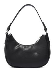 Black women's hobo bag with jewelry accent TOREC-1326-99(Z26), product view from the back on a light background.
