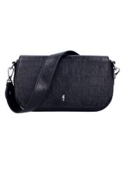 Black croco women's handbag TOREC-1308-9G(Z26), front product view on white background.