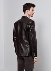 Men's black leather jacket KURMS-0161-1116(W24)-03