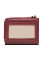 Burgundy small women's wallet POREC-0400A-49(Z25), product view from the back on a white background.