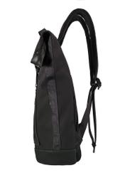 Black men's backpack PLCMN-0016-99(Z25) - side view of the product on a white background.