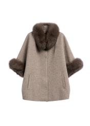 Wool vest with fur KAMDW-0002-1A(Z26), front product view on white background.