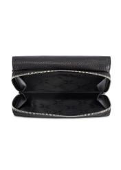 Large black leather women's wallet PORES-0801R-98(Z25), product view inside on white background.