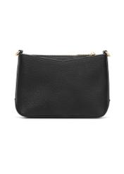 Black women's handbag with monogram TOREC-1159-9P(W26) - product view from the back on a white background.