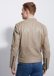 Beige leather men's ramon jacket KURMS-0294-1282(W23)-03