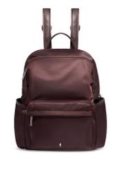 Brown women's backpack TOREN-0357-1I(Z26), front product view on white background.