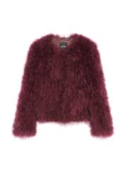 Women's turkey feather jacket FUTDF-0097A-3183(Z25), front product view on white background.