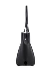 Black women's shopper bag TOREC-1296-9I(Z26), product view from the side on a white background.