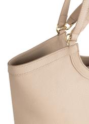 Beige imitation leather shopper bag TOREC-0871-81(W24)-07