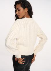 Cream women's sweater with rivets KARDT-0030-12(Z23)-03